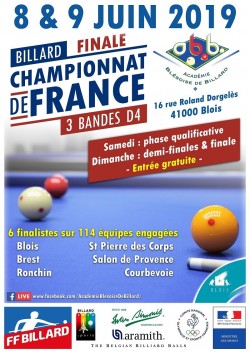 CARAMBOLE- CHAMPIONNAT DE FRANCE 3 BANDES DIVISION 4 À BLOIS