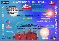 CARAMBOLE - CHAMPIONNAT DE FRANCE 3 BANDES DIVISION 2 À LAXOU