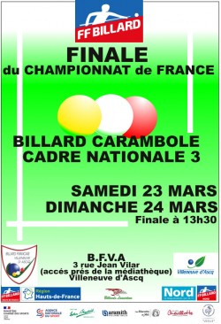 Carambole - Cadre 42/2 - Championnat de France Nationale 3