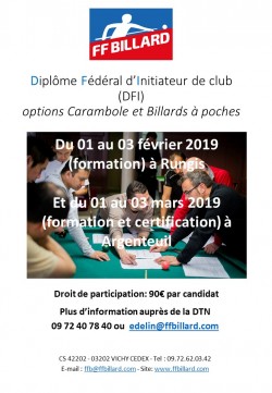 DIPLÔME FEDERAL D'INITIATEUR DE CLUB EN ILE DE FRANCE