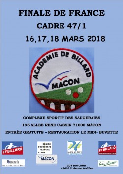 Cadre 47/1 : championnat de France - Mâcon