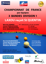 CARAMBOLE-1ERE JOURNEE CHAMPIONNAT DE FRANCE DIVISION 1-LAXOU/ST QUENTIN