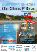 CARAMBOLE - CHAMPIONNAT DE FRANCE 3 BANDES DIVISION1 A ANDERNOS