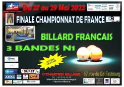 CARAMBOLE - CHAMPIONNAT DE FRANCE 3 BANDES N1 A CHARTRES