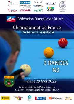 CARAMBOLE - CHAMPIONNAT DE FRANCE 3 BANDES N2  A ROUEN