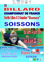 Carambole - Championnat de France Partie Libre et 3 bandes Dames à Soissons