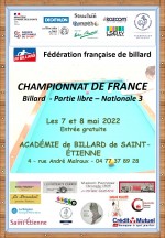 CARAMBOLE   -   FINALE NATIONALE de Partie Libre N3 à Saint-Etienne
