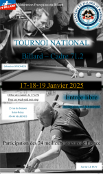 Carambole - Cadre 71/2 - 2e tournoi national Masters