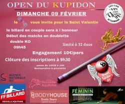 2e Open du Kupidon à Keep Pool dans le cadre des 24 jours du billard au féminin